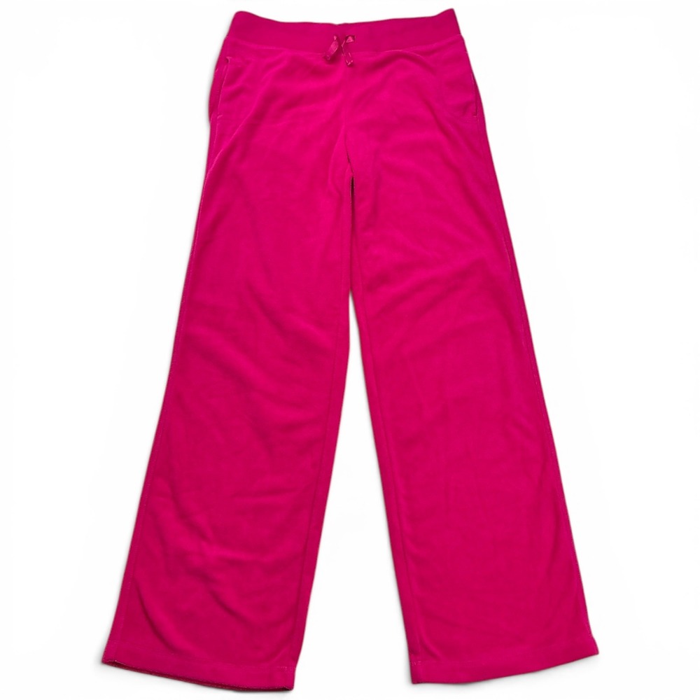 SO Pink Fleece Wide Leg Lounge Pants Women Size XL 16 Drawstring Soft Cozy